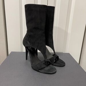 $995+NEW Tamara Mellon Black Suede Basic Instinct 90mm Heels SZ IT 40/US 9.5